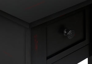 Monarch Specialties Accent Table, 2 Tier, End, Lamp, Nightstand, Side Table, Narrow, Small, Storage Drawer, Bedroom, Black Veneer, Transitional Black Mdf,Solid Wood,Veneer I 3961