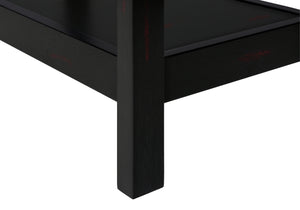 Monarch Specialties Accent Table, 2 Tier, End, Lamp, Nightstand, Side Table, Narrow, Small, Storage Drawer, Bedroom, Black Veneer, Transitional Black Mdf,Solid Wood,Veneer I 3961