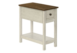 Monarch Specialties Accent Table, End, Side Table, 2 Tier, Narrow, Bedroom, Lamp, Storage Drawer, Antique White Veneer, Brown Veneer, Transitional White,Espresso, Espresso Mdf,Solid Wood,Veneer I 3962