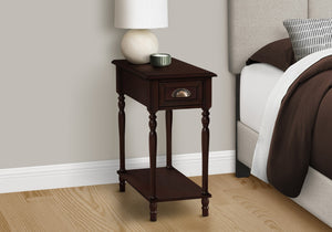 Monarch Specialties Accent Table, 2 Tier, Side Table, End, Narrow, Nightstand, Bedroom, Lamp, Storage Drawer, Brown Veneer, Traditional Cherry Mdf,Solid Wood,Veneer I 3969