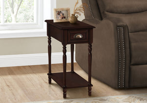 Monarch Specialties Accent Table, 2 Tier, Side Table, End, Narrow, Nightstand, Bedroom, Lamp, Storage Drawer, Brown Veneer, Traditional Cherry Mdf,Solid Wood,Veneer I 3969