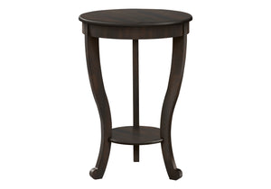 Monarch Specialties Accent Table, 2 Tier, Bedroom, End, Lamp, Nightstand, Round, Side Table, Brown Veneer, Traditional Walnut Mdf,Solid Wood I 3974
