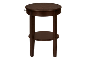Monarch Specialties Accent Table, 2 Tier, End, Side Table, Round, Nightstand, Bedroom, Lamp, Brown Veneer, Transitional Espresso Mdf,Solid Wood,Veneer I 3975
