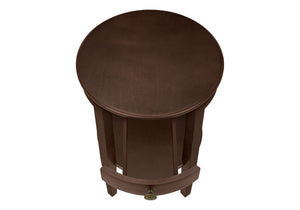 Monarch Specialties Accent Table, 2 Tier, End, Side Table, Round, Nightstand, Bedroom, Lamp, Brown Veneer, Transitional Espresso Mdf,Solid Wood,Veneer I 3975