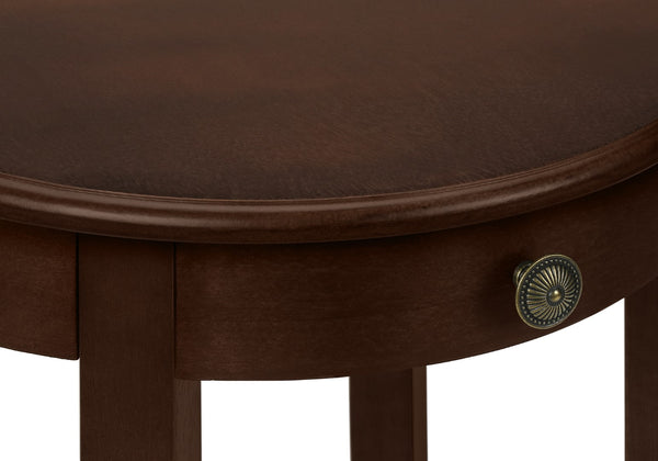 Monarch Specialties Accent Table, 2 Tier, End, Side Table, Round, Nightstand, Bedroom, Lamp, Brown Veneer, Transitional Espresso Mdf,Solid Wood,Veneer I 3975