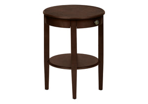 Monarch Specialties Accent Table, 2 Tier, End, Side Table, Round, Nightstand, Bedroom, Lamp, Brown Veneer, Transitional Espresso Mdf,Solid Wood,Veneer I 3975