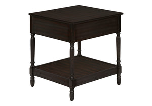 Monarch Specialties Accent Table, 2 Tier, End, Side Table, Square, Nightstand, Bedroom, Lamp, Brown Veneer, Traditional Walnut Mdf,Solid Wood I 3976