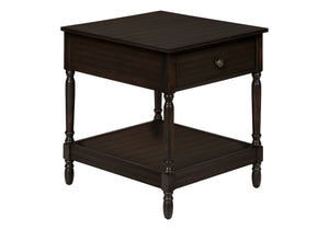 Monarch Specialties Accent Table, 2 Tier, End, Side Table, Square, Nightstand, Bedroom, Lamp, Brown Veneer, Traditional Walnut Mdf,Solid Wood I 3976