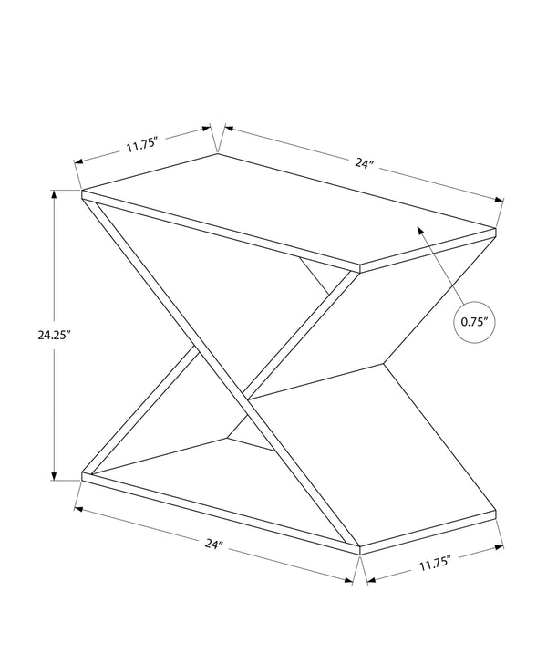 Monarch Specialties Accent Table, Side, End, Nightstand, Narrow, Small, Bedroom, Living Room, Lamp, Brown Veneer, Contemporary Dark Taupe Mdf,Solid Wood,Veneer I 3981