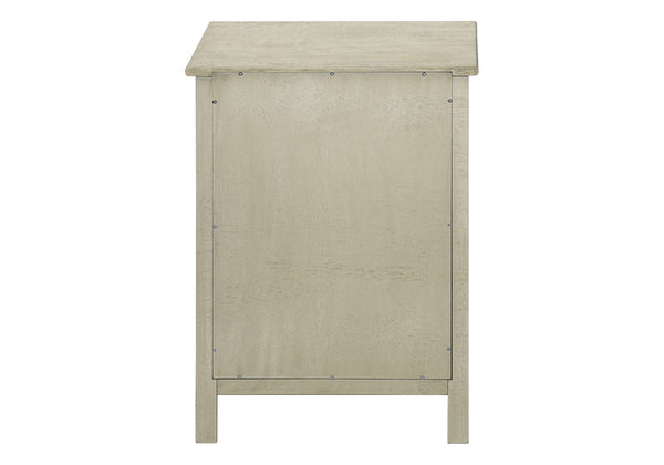 Monarch Specialties Accent Table, End, Side Table, 2 Tier, Bedroom, Nightstand, Lamp, Storage Drawer, Antique White Veneer, Transitional White Mdf,Solid Wood,Veneer I 3984