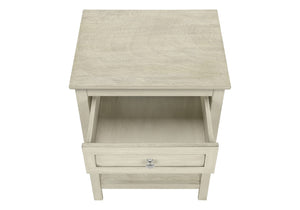 Monarch Specialties Accent Table, End, Side Table, 2 Tier, Bedroom, Nightstand, Lamp, Storage Drawer, Antique White Veneer, Transitional White Mdf,Solid Wood,Veneer I 3984