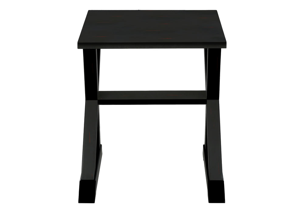 Monarch Specialties Accent Table, End, Side Table, Square, Nightstand, Bedroom, Lamp, Black Veneer, Transitional Black Mdf,Solid Wood,Veneer I 3987