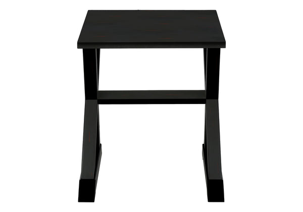 Monarch Specialties Accent Table, End, Side Table, Square, Nightstand, Bedroom, Lamp, Black Veneer, Transitional Black Mdf,Solid Wood,Veneer I 3987