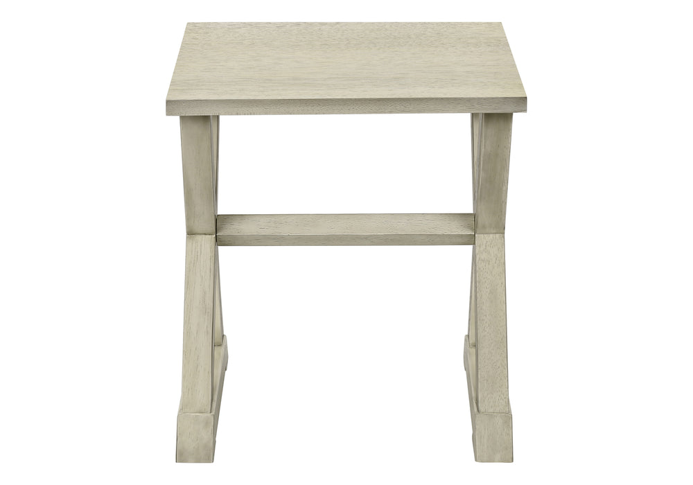 Monarch Specialties Accent Table, End, Side Table, Square, Nightstand, Bedroom, Lamp, Antique White Veneer, Transitional White Mdf,Solid Wood,Veneer I 3989