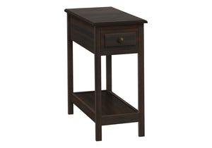 Monarch Specialties Accent Table, 2 Tier, End, Side Table, Narrow, Nightstand, Bedroom, Storage Drawer, Lamp, Brown Veneer, Transitional Walnut Mdf I 3990