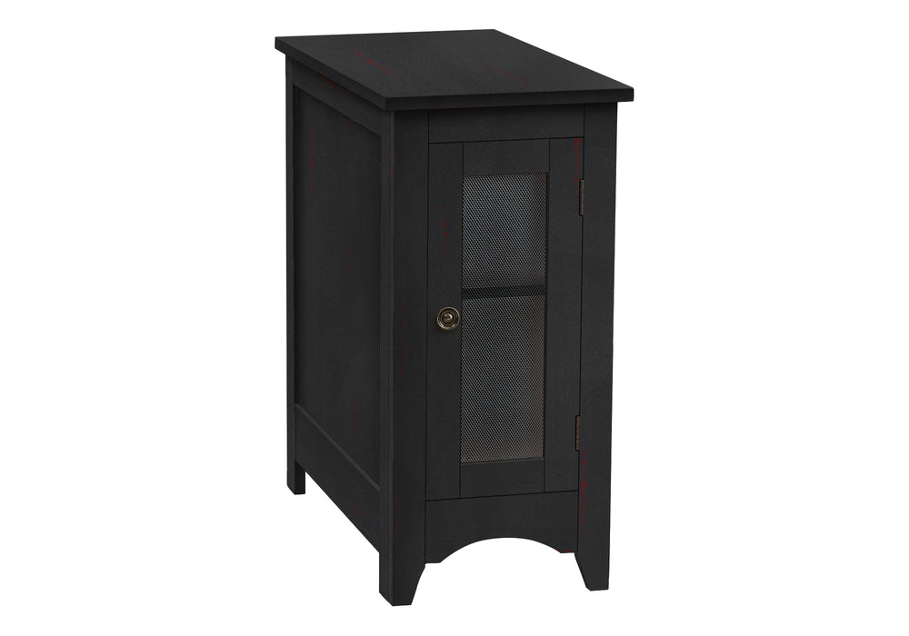 Monarch Specialties Accent Table, End, Side Table, Narrow, Nightstand, Bedroom, Lamp, Storage, Black Veneer, Transitional Black Mdf,Metal,Solid Wood,Veneer I 3995