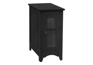 Monarch Specialties Accent Table, End, Side Table, Narrow, Nightstand, Bedroom, Lamp, Storage, Black Veneer, Transitional Black Mdf,Metal,Solid Wood,Veneer I 3995