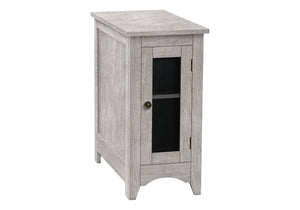 Monarch Specialties Accent Table, End, Side Table, Narrow, Nightstand, Bedroom, Lamp, Storage, Grey Veneer, Transitional Washed Grey Mdf,Metal,Solid Wood,Veneer I 3996