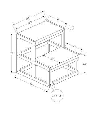 Monarch Specialties Ladder, Step Stool, Bedroom, Kitchen, Black Metal, Dark Taupe Laminate, Contemporary Dark Taupe,Black, Black Mdf,Metal I 4000