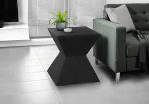 Monarch Specialties Accent Table, 25"H - Stylish Indoor/Outdoor Side Table For Living Room, Bedroom & Patio Decor Black Magnesium Oxide (Mgo)" I 4127