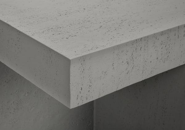 Monarch Specialties Accent Table - Modern 25" Cube Design, Stylish Indoor/Outdoor Side Table With Storage Shelf And Warranty Grey Magnesium Oxide (Mgo)" I 4130