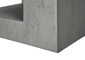 Monarch Specialties Accent Table - Modern 25" Cube Design, Stylish Indoor/Outdoor Side Table With Storage Shelf And Warranty Grey Magnesium Oxide (Mgo)" I 4130