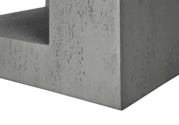 Monarch Specialties Accent Table - Modern 25" Cube Design, Stylish Indoor/Outdoor Side Table With Storage Shelf And Warranty Grey Magnesium Oxide (Mgo)" I 4130