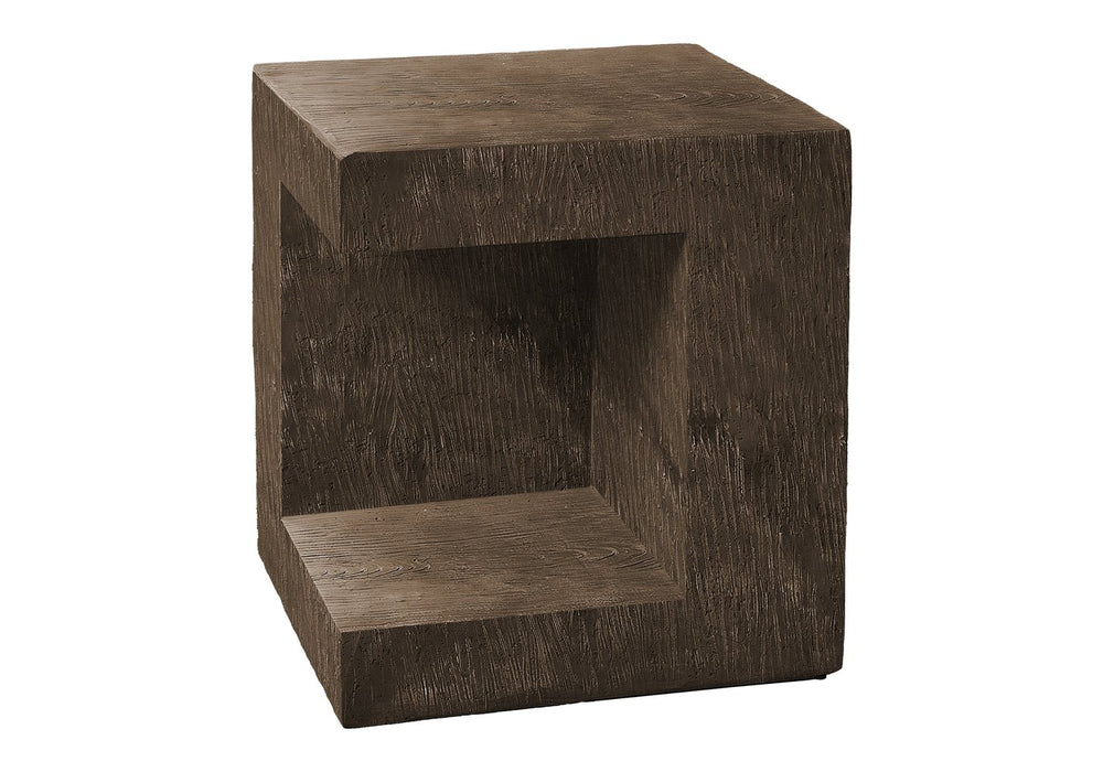 Monarch Specialties Accent Table - Modern 25" Cube Design, Stylish Indoor/Outdoor Side Table With Storage Shelf And Warranty Walnut Magnesium Oxide (Mgo)" I 4133