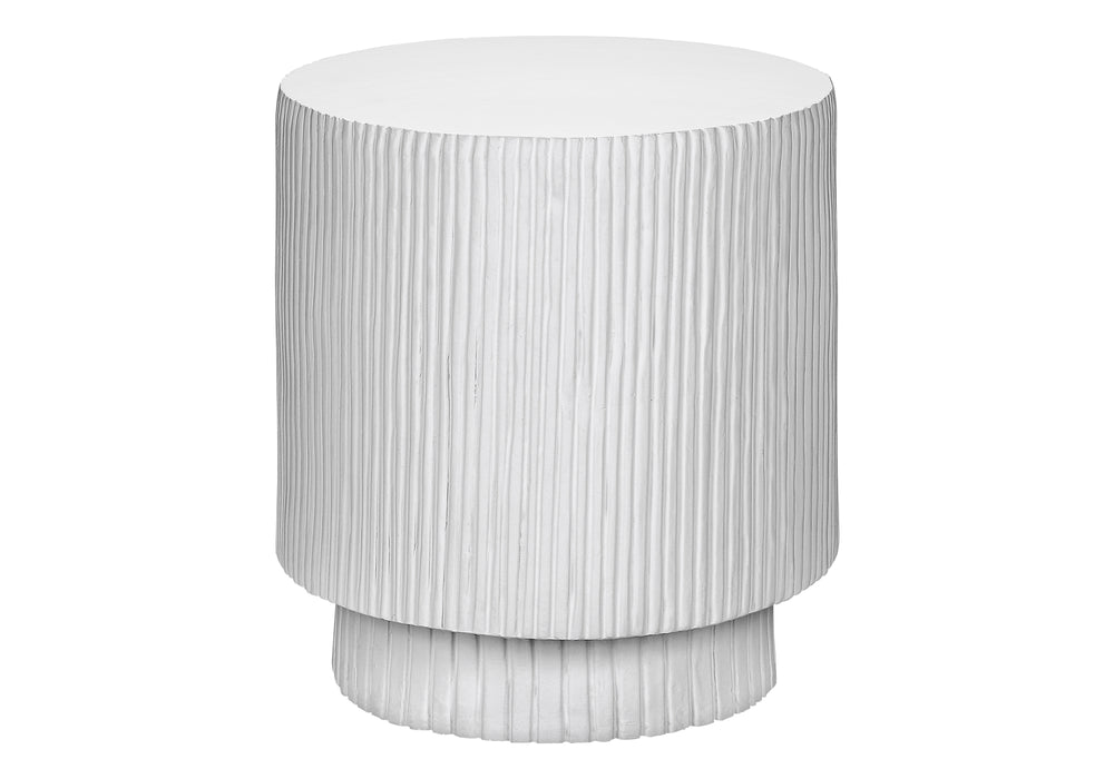 Monarch Specialties Accent Table, 25"H - Stylish Indoor/Outdoor Round Side Table For Living Room, Bedroom, Or Patio White Magnesium Oxide (Mgo)" I 4149