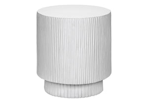 Monarch Specialties Accent Table, 25"H - Stylish Indoor/Outdoor Round Side Table For Living Room, Bedroom, Or Patio White Magnesium Oxide (Mgo)" I 4149