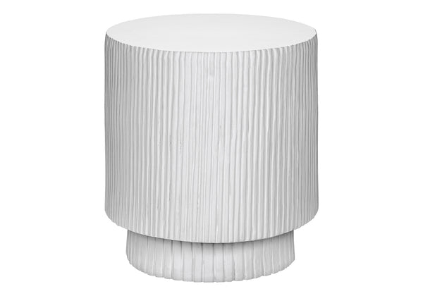 Monarch Specialties Accent Table, 25"H - Stylish Indoor/Outdoor Round Side Table For Living Room, Bedroom, Or Patio White Magnesium Oxide (Mgo)" I 4149