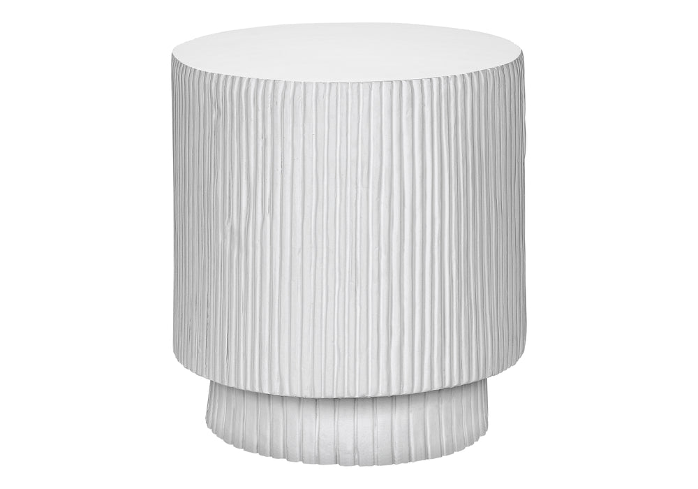 Monarch Specialties Accent Table, 25"H - Stylish Indoor/Outdoor Round Side Table For Living Room, Bedroom, Or Patio White Magnesium Oxide (Mgo)" I 4149