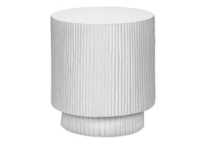 Monarch Specialties Accent Table, 25"H - Stylish Indoor/Outdoor Round Side Table For Living Room, Bedroom, Or Patio White Magnesium Oxide (Mgo)" I 4149