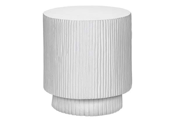 Monarch Specialties Accent Table, 25"H - Stylish Indoor/Outdoor Round Side Table For Living Room, Bedroom, Or Patio White Magnesium Oxide (Mgo)" I 4149