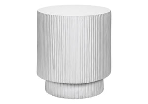 Monarch Specialties Accent Table, 25"H - Stylish Indoor/Outdoor Round Side Table For Living Room, Bedroom, Or Patio White Magnesium Oxide (Mgo)" I 4149