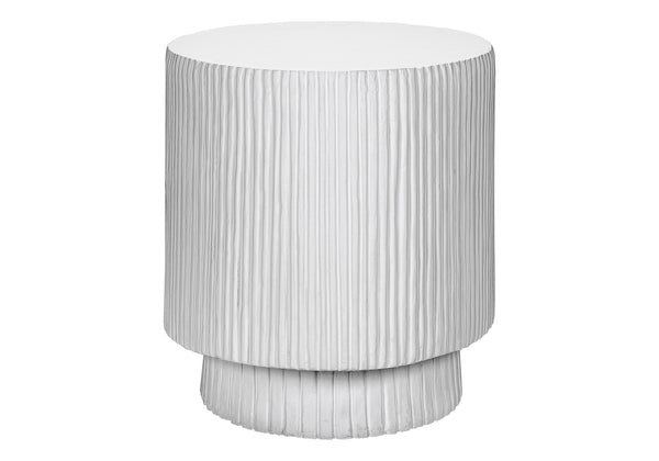 Monarch Specialties Accent Table, 25"H - Stylish Indoor/Outdoor Round Side Table For Living Room, Bedroom, Or Patio White Magnesium Oxide (Mgo)" I 4149