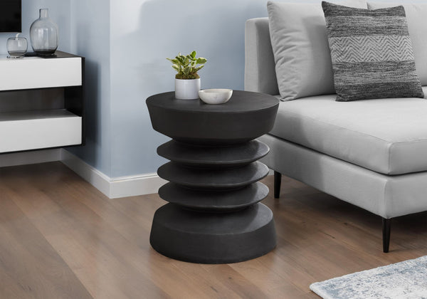 Monarch Specialties Accent Table - Stylish 25"H Modern Side Table For Indoor Or Outdoor Use, Perfect For Living Spaces Black Magnesium Oxide (Mgo)" I 4154