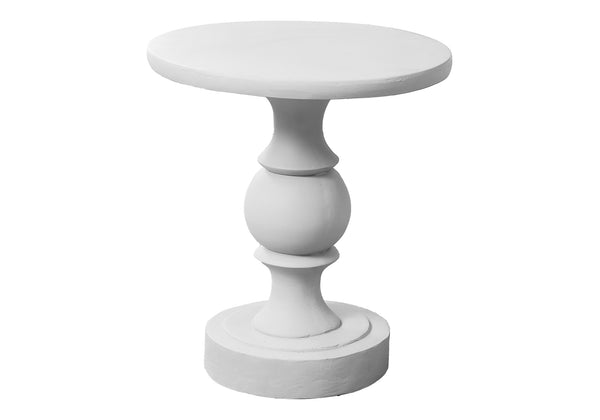 Monarch Specialties Accent Table - Stylish 25" Pedestal Design For Indoor Or Outdoor Use, Perfect For Living Spaces White Magnesium Oxide (Mgo)" I 4161