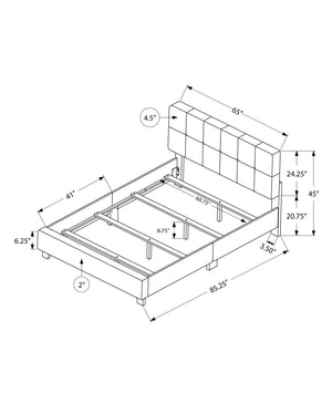 Monarch Specialties Nightstand, Nightstand, End, Side, Lamp, Storage Drawer, Bedroom, Upholstered, Beige Linen Look, Transitional Beige Mdf,Particle Board I 5605