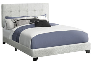 Monarch Specialties Bed, Queen Size, Upholstered, Frame Only, Bedroom, Light Grey Boucle, Transitional Grey Foam,Lvl,Mdf,Plastic,Solid Wood I 5801q