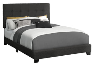 Monarch Specialties Bed, Full Size, Bedroom, Upholstered, Frame Only, Transitional Black Foam,Lvl,Mdf,Plastic,Solid Wood I 5805f