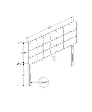 Monarch Specialties Bed, Headboard Only, Full Size, Bedroom, Upholstered, Brown Leather Look, Transitional Brown,Black, Black Foam,Mdf,Solid Wood,Leather,Look I 6000f