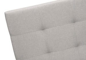 Monarch Specialties Bed, Queen Size, Bedroom, Upholstered, Grey Linen Look, Wood Legs, Transitional Grey Foam,Lvl,Mdf,Solid Wood I 6020q