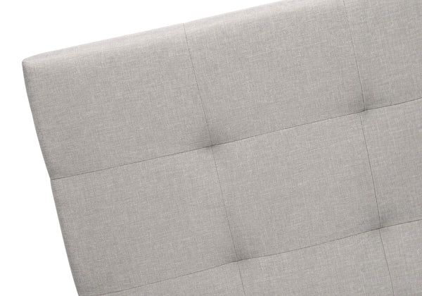 Monarch Specialties Bed, Queen Size, Bedroom, Upholstered, Grey Linen Look, Wood Legs, Transitional Grey Foam,Lvl,Mdf,Solid Wood I 6020q