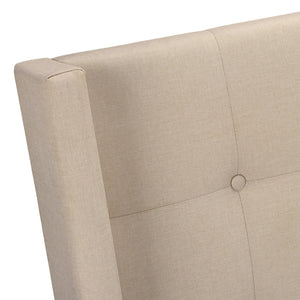 Monarch Specialties Bed, Queen Size, Bedroom, Upholstered, Beige Linen Look, Chrome Metal Legs Beige Foam,Lvl,Mdf,Metal,Plastic,Solid Wood,Linen,Look I 6041q