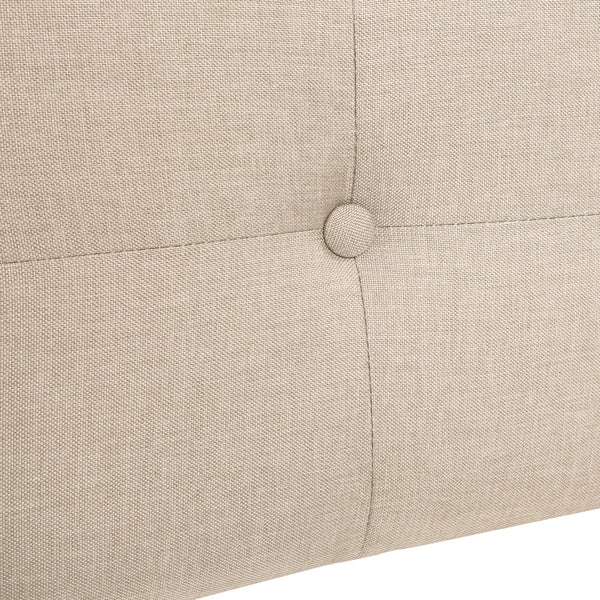 Monarch Specialties Bed, Queen Size, Bedroom, Upholstered, Beige Linen Look, Chrome Metal Legs Beige Foam,Lvl,Mdf,Metal,Plastic,Solid Wood,Linen,Look I 6041q