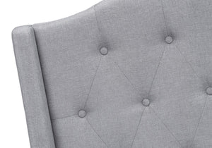 Monarch Specialties Bed, Queen Size, Bedroom, Upholstered, Grey Linen Look, Chrome Metal Legs, Transitional Grey Foam,Lvl,Mdf,Metal,Plastic,Solid Wood,Linen,Look I 6045q