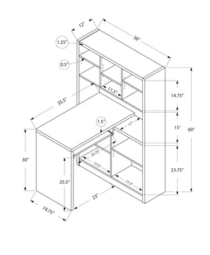 Monarch Specialties Computer Desk, Home Office, Bookcase, Corner, Storage Shelves, Left, Right Set-up, L Shape, Work, Laptop, Brown Laminate, Contemporary, Modern Dark Taupe Particle Board,Hollow,Core,Laminate,Mdf I 7041