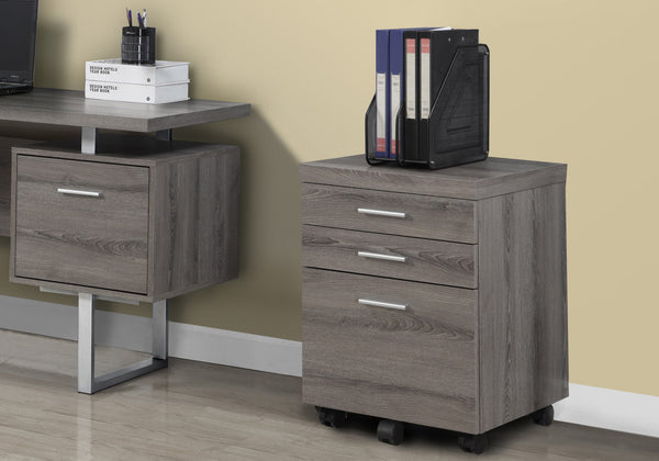 Monarch Specialties File Cabinet, Rolling Mobile, Storage Drawers, Printer Stand, Office, Work, Brown Laminate, Contemporary, Modern Dark Taupe,Black, Black Particle Board,Hollow,Core,Laminate,Mdf I 7049