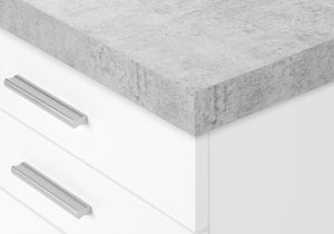 Monarch Specialties File Cabinet, Rolling Mobile, Storage Drawers, Printer Stand, Office, Work, White And Grey Cement Laminate, Contemporary, Modern White,Black,Grey, Black,Grey Particle Board,Hollow,Core,Laminate,Mdf I 7051